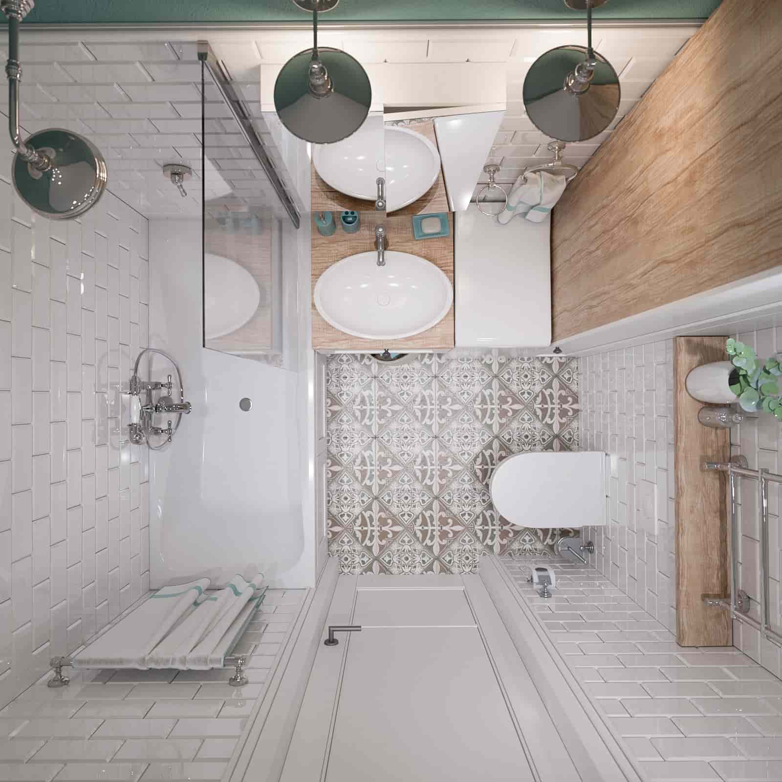 Tương tự một mẫu nhà vệ sinh và phòng tắm đẹp cũng với 3 sản phẩm cơ bản, được bố trí khoa học, và tông màu trắng sáng giúp tạo cảm giác không gian như mở rộng hơn.