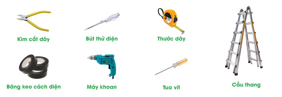 Dụng cụ chuẩn bị đấu bóng đèn tuýp LED