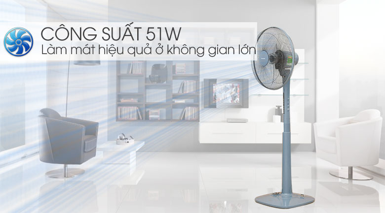 Quạt đứng 3 cánh Panasonic có remote F-409KB công suất mạnh mẽ